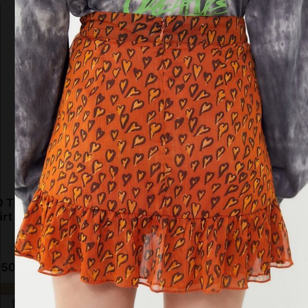 Urban Outfitters Tie Front Ruffle Rara Mini Skirt - Picture 2 of 6